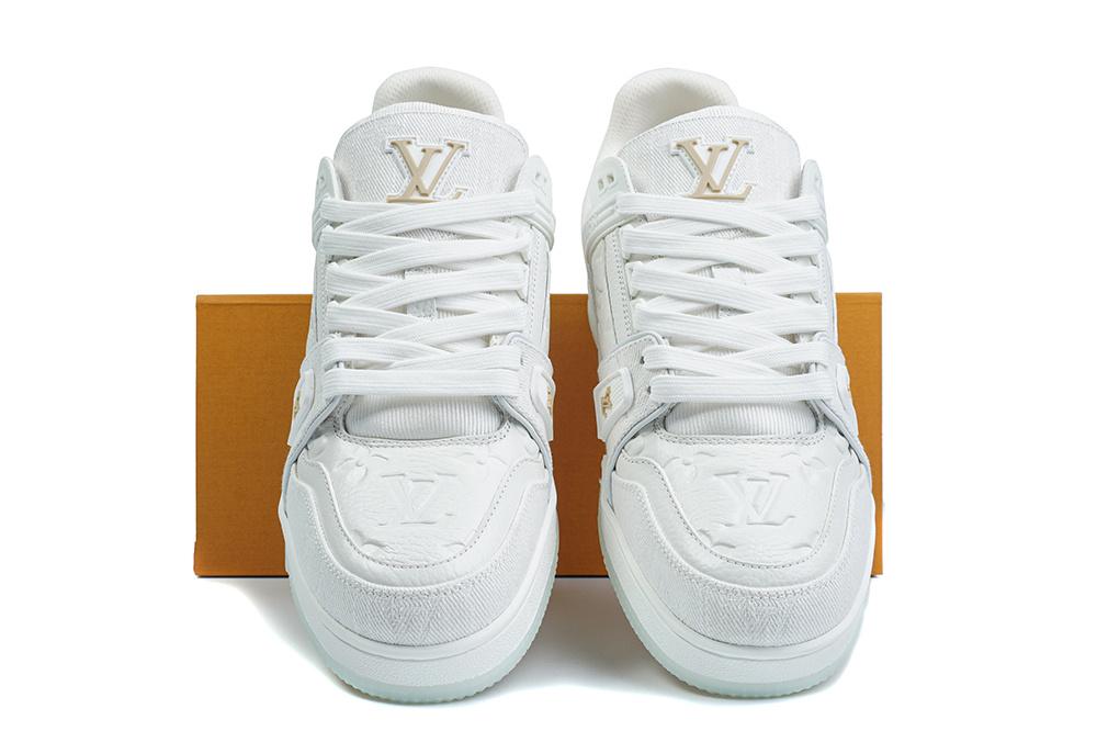 PK god Louis Vuitton Trainer White Monogram Denim White retail materials ready to ship